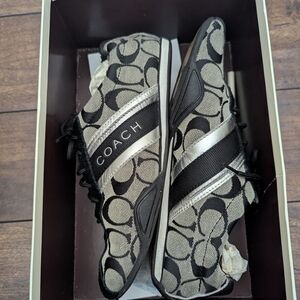 Coach Black and Silver Sneakers